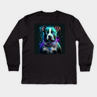 Glowing Staffy Kids Long Sleeve T-Shirt